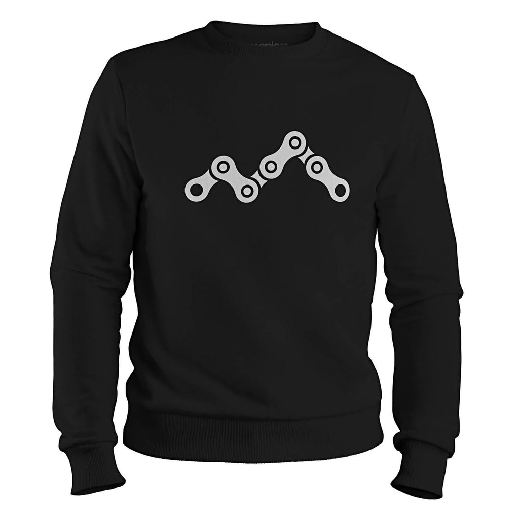 epic chain peaks mtb sweatshirt cycling casual jumper chain link design epic bleed solutions black white