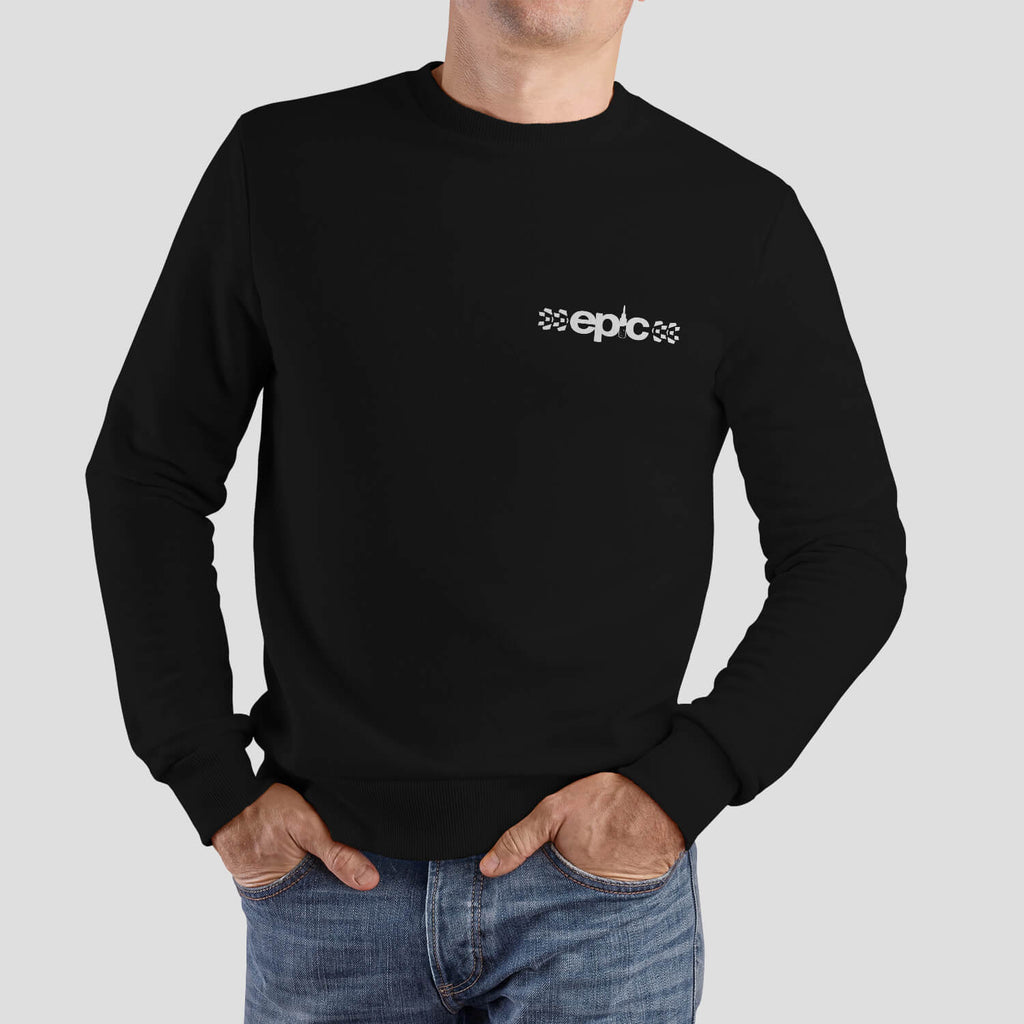 epic bleed solutions classic logo sweatshirt jumper jet black white