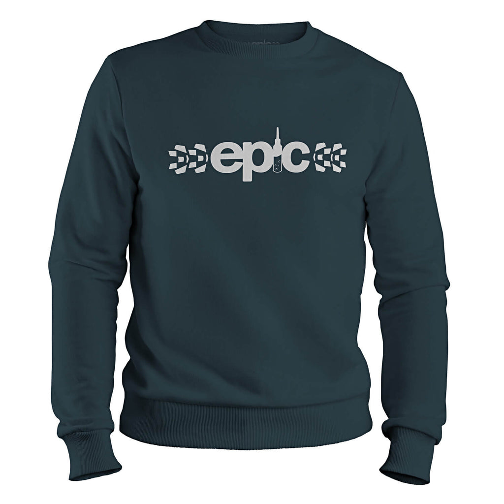 epic bleed solutions core logo sweatshirt jumper airforce blue white