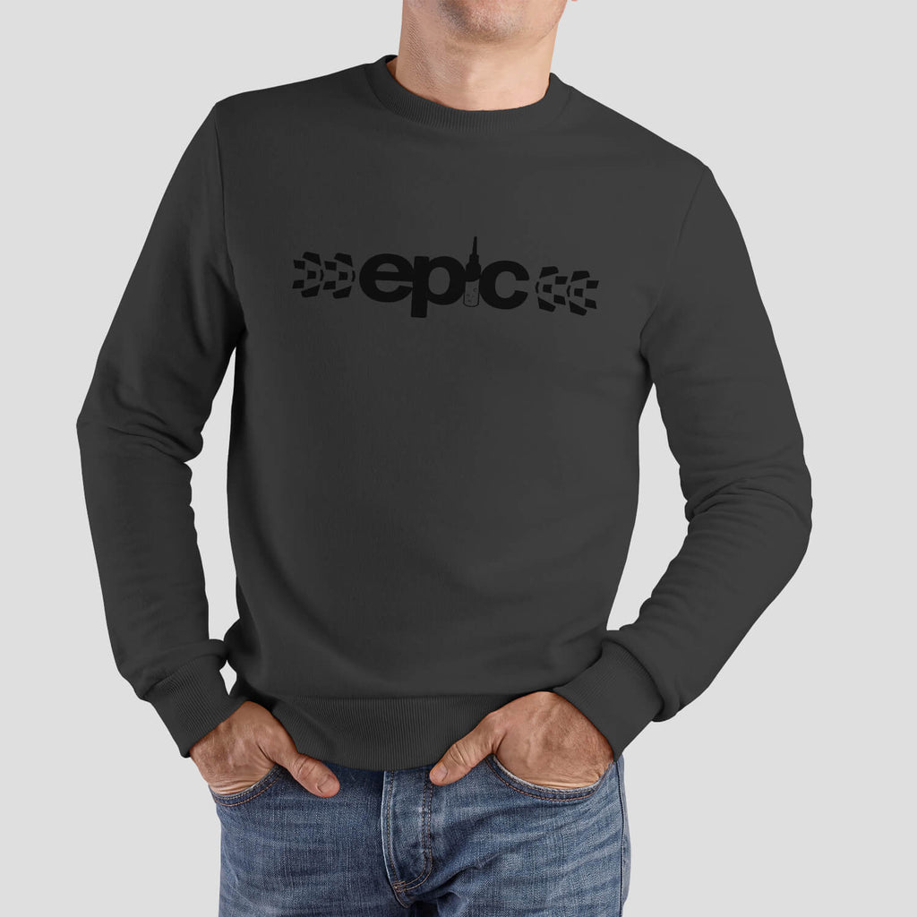 epic bleed solutions core logo sweatshirt jumper steel grey black