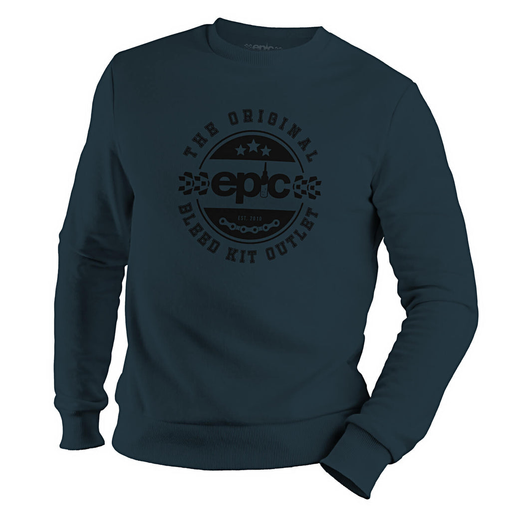 epic bleed solutions the original bleed kit outlet crest badge logo sweatshirt airforce blue black