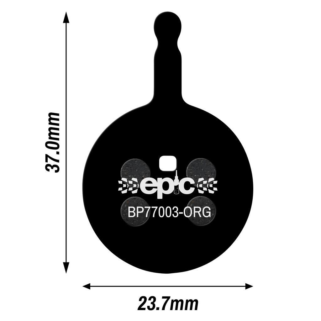 Epic Promax Q3 / DSK-913 / Decipher / Orange / Render Disc Brake Pads Sizes Dimensions mm