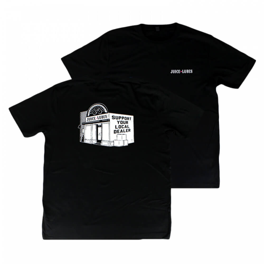 Juice Lubes Cornershop T-Shirt front and back logo design