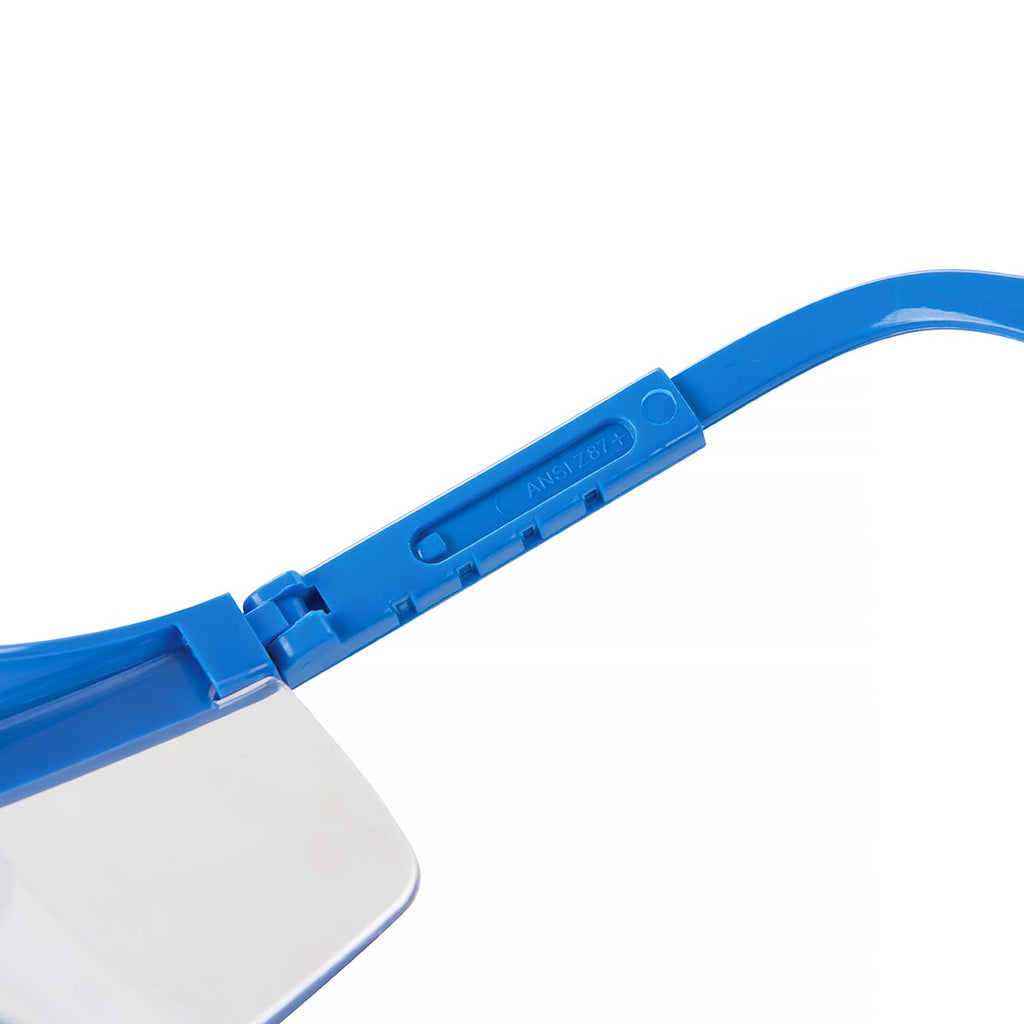 silverline adjustable safety glasses blue close up
