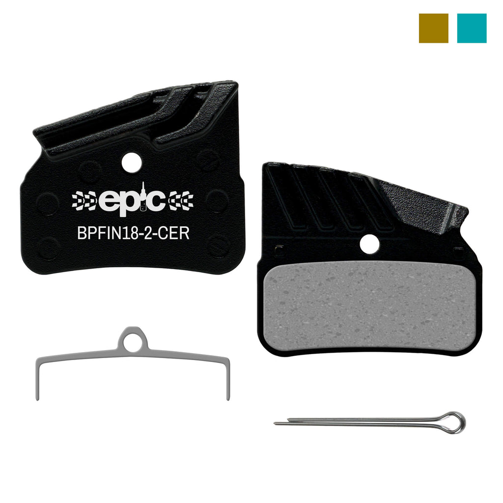 Shimano N04C / N04C-MF Compatible Finned Disc Brake Pads with Cooling Fins, Ceramic Brake Pad Compound