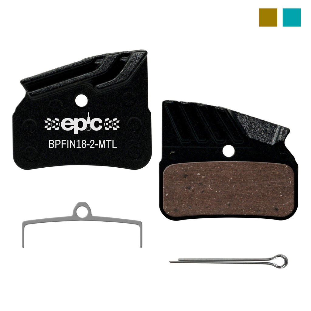 Shimano N04C / N04C-MF Compatible Finned Disc Brake Pads with Cooling Fins, Metal Brake Pad Compound