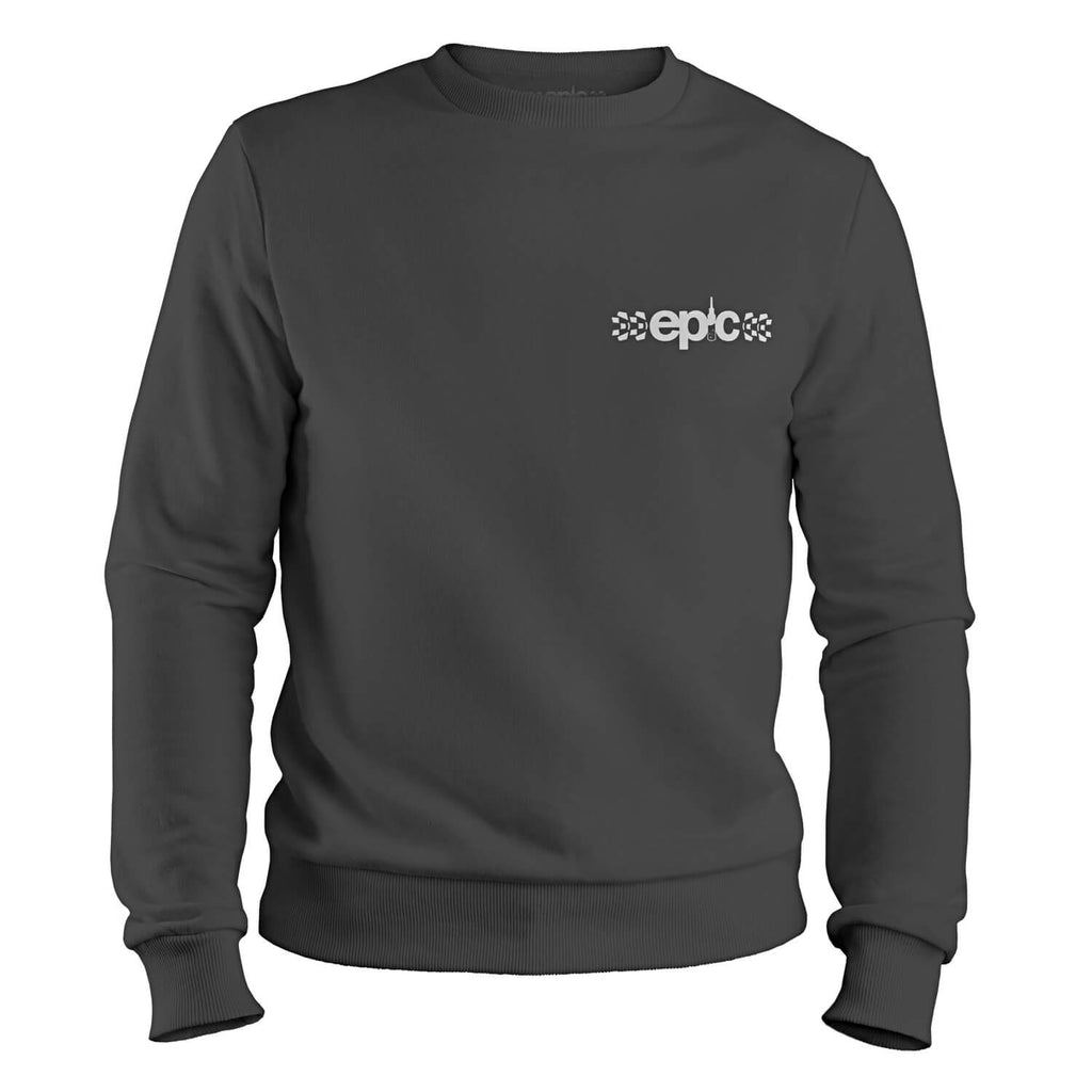 epic bleed solutions classic logo sweatshirt jumper steel grey white