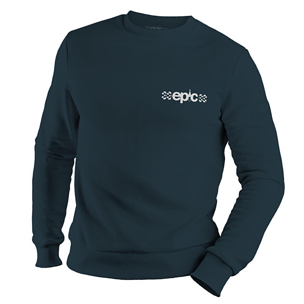 epic bleed solutions classic logo sweatshirt jumper airforce blue white