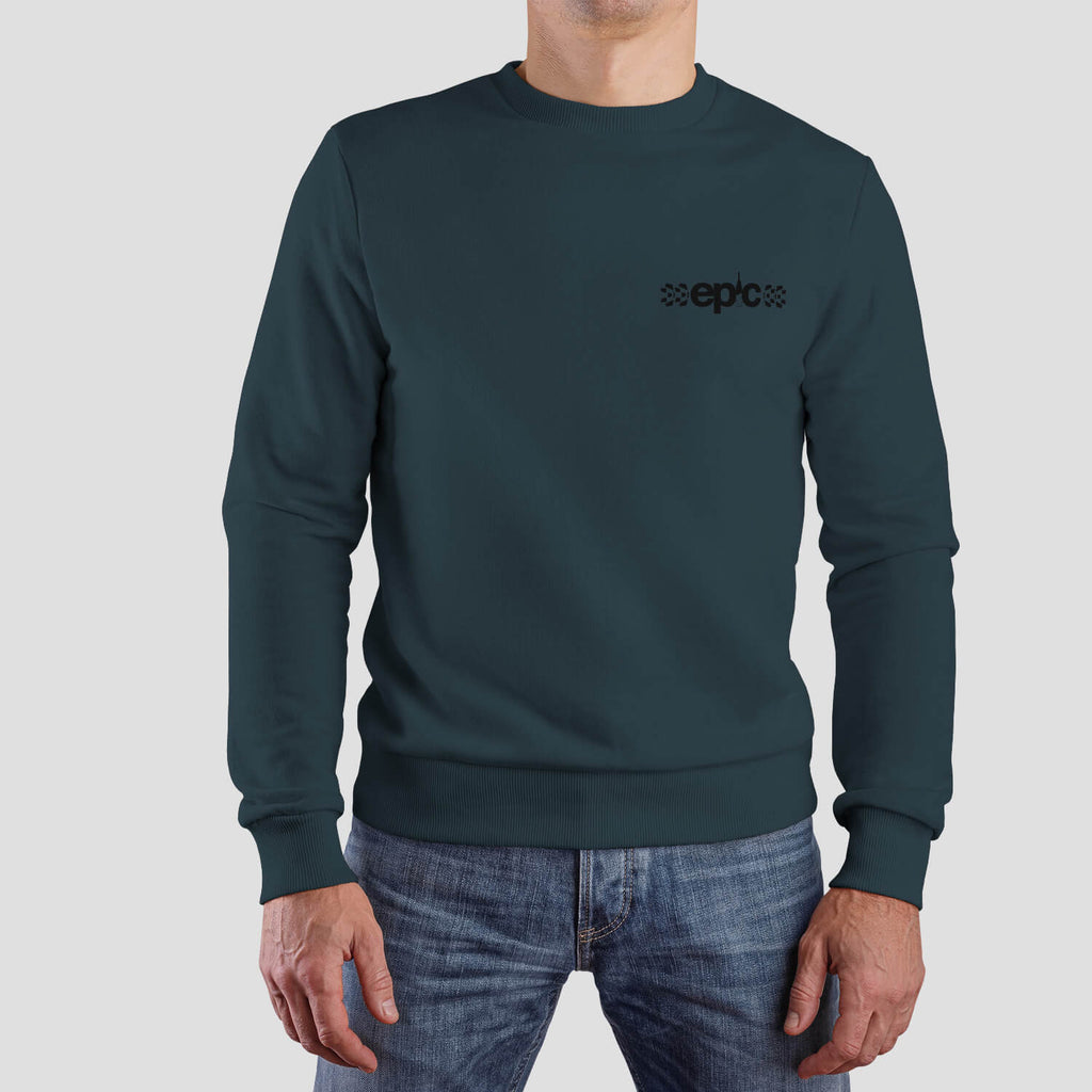 epic bleed solutions classic logo sweatshirt jumper airforce blue black