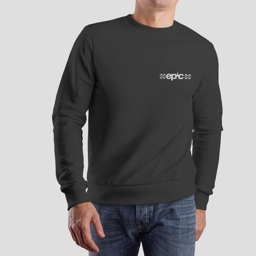 epic bleed solutions classic logo sweatshirt jumper steel grey white
