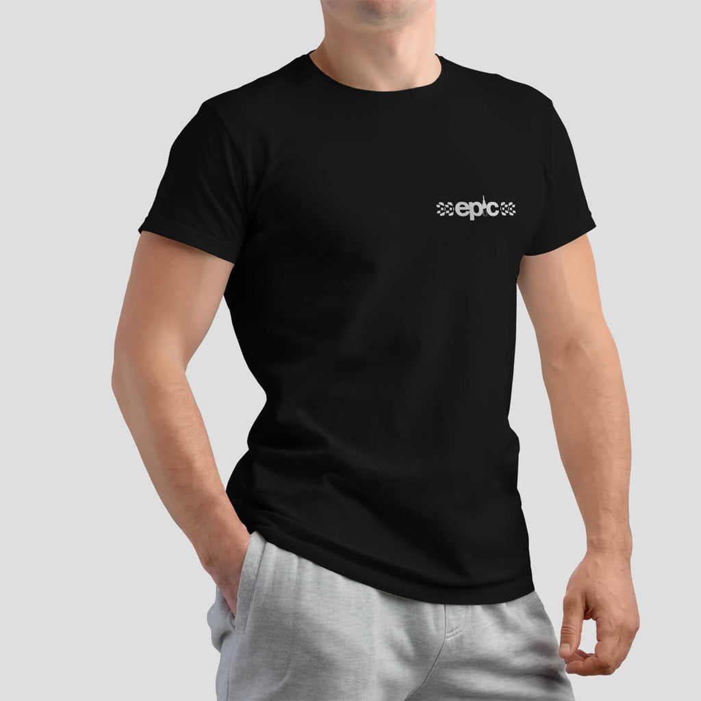 Epic Bleed Solutions Classic Logo T-Shirt on male model- Black
