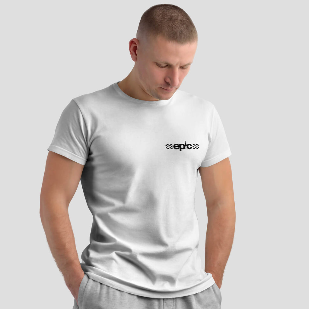 Epic Bleed Solutions Classic Logo T-Shirt on male model - White