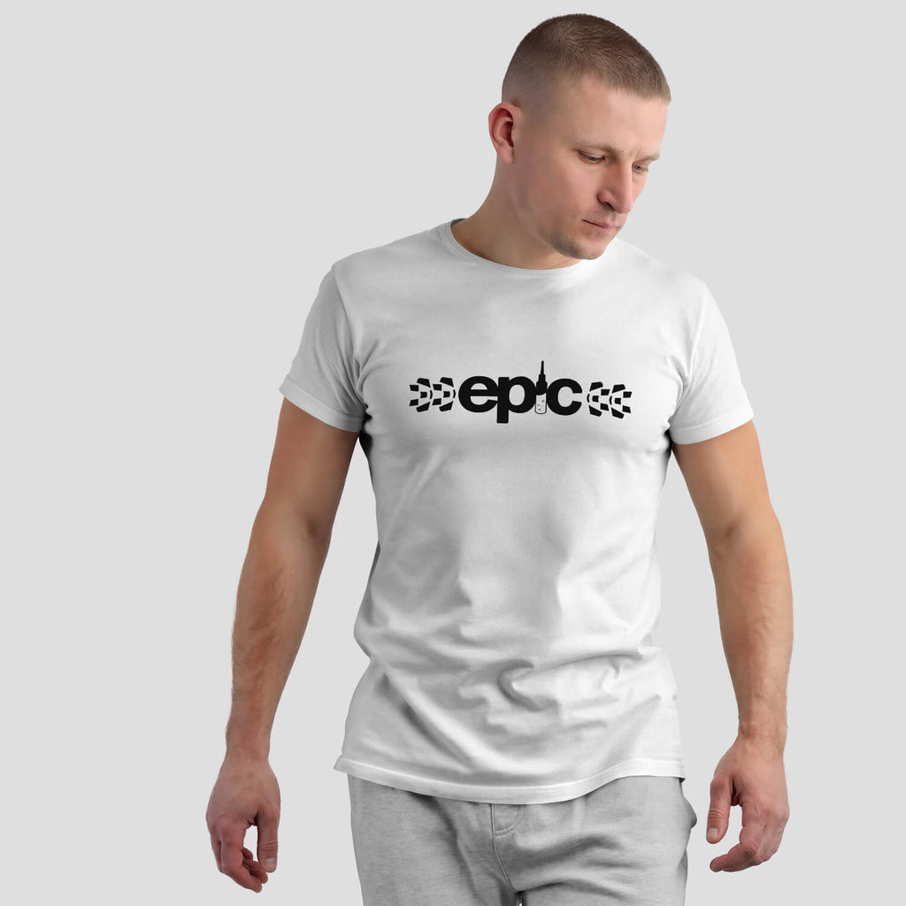 Epic Bleed Solutions Core Logo T-Shirt on male model - White