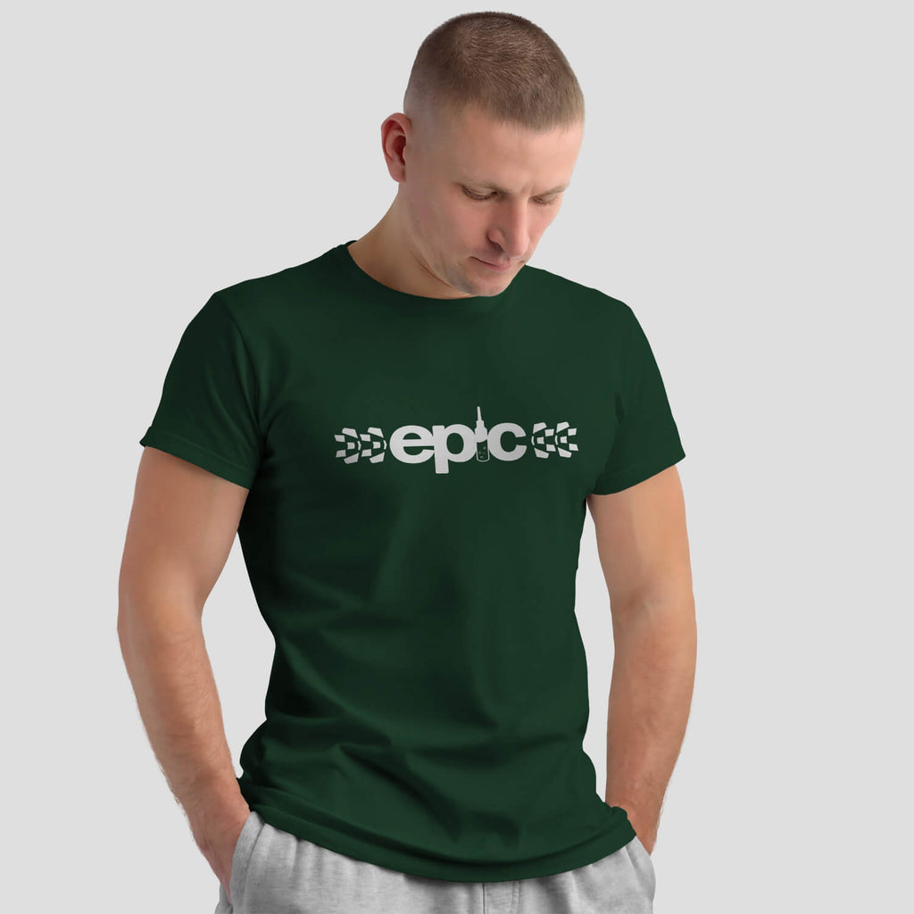 Epic Bleed Solutions Core Logo T-Shirt on male model - Forest Green