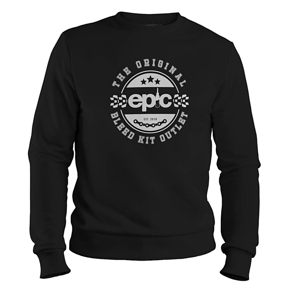 epic bleed solutions the original bleed kit outlet crest badge logo sweatshirt jet black white
