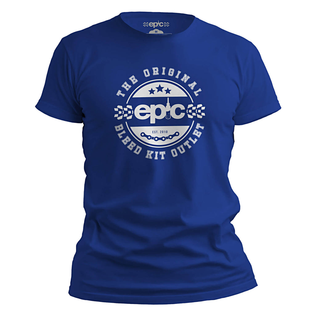 Epic Bleed Solutions Crest Logo T-Shirt - The Original Bleed Kit Outlet - Sport Royal Blue