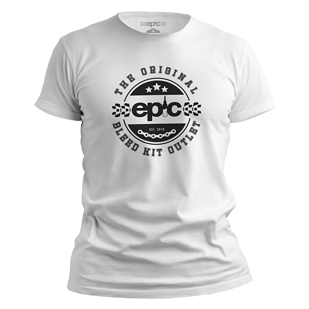 Epic Bleed Solutions Crest Logo T-Shirt - The Original Bleed Kit Outlet - White
