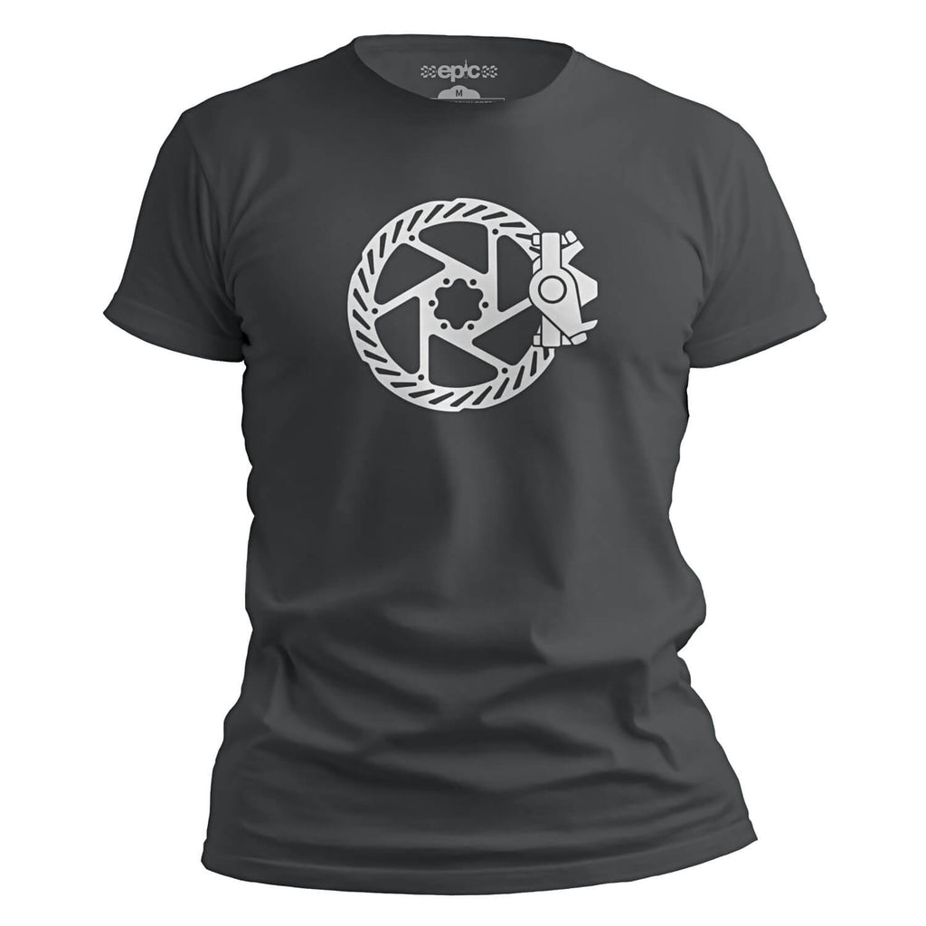 Epic Disc Brake Revolution Cycling T-Shirt - Charcoal/White