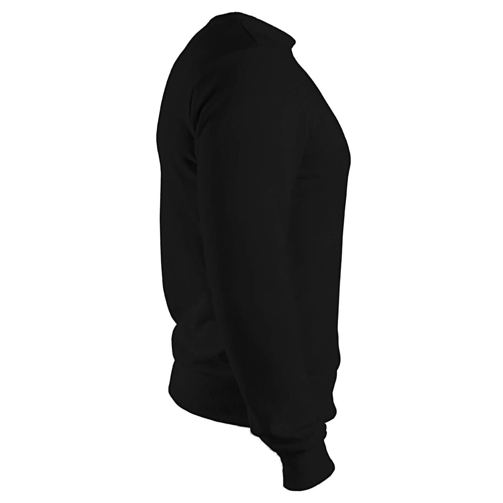 black sweatshirt jumper side view arm