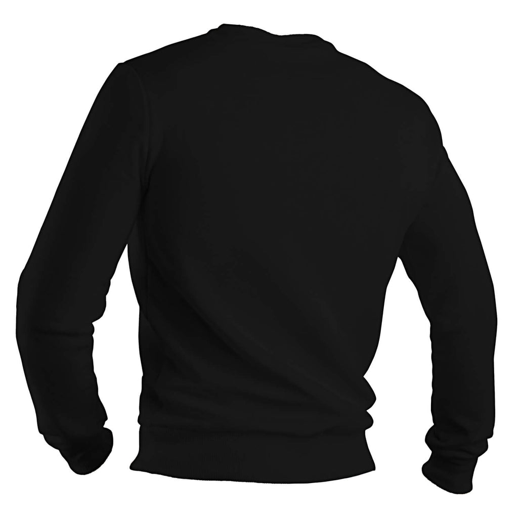 black sweatshirt jumper rear view back