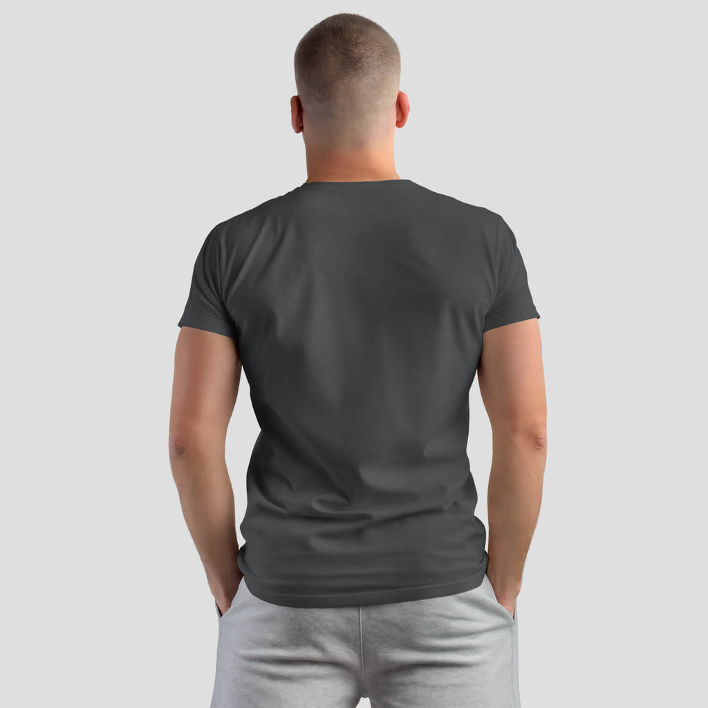 Epic Disc Brake Revolution Cycling T-Shirt on male model - Charcoal