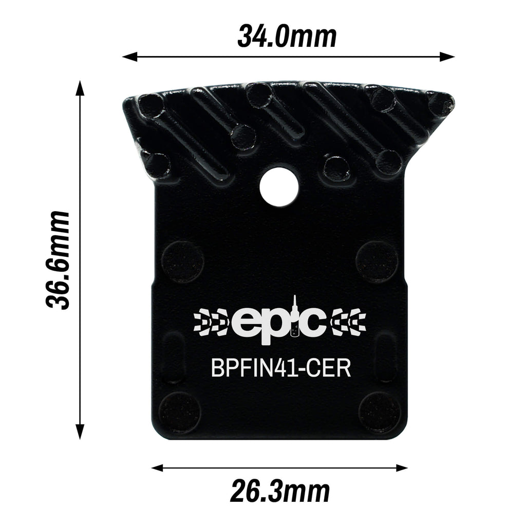 Shimano L03A / L04C Compatible Finned Disc Brake Pads cooling fins dimensions siize