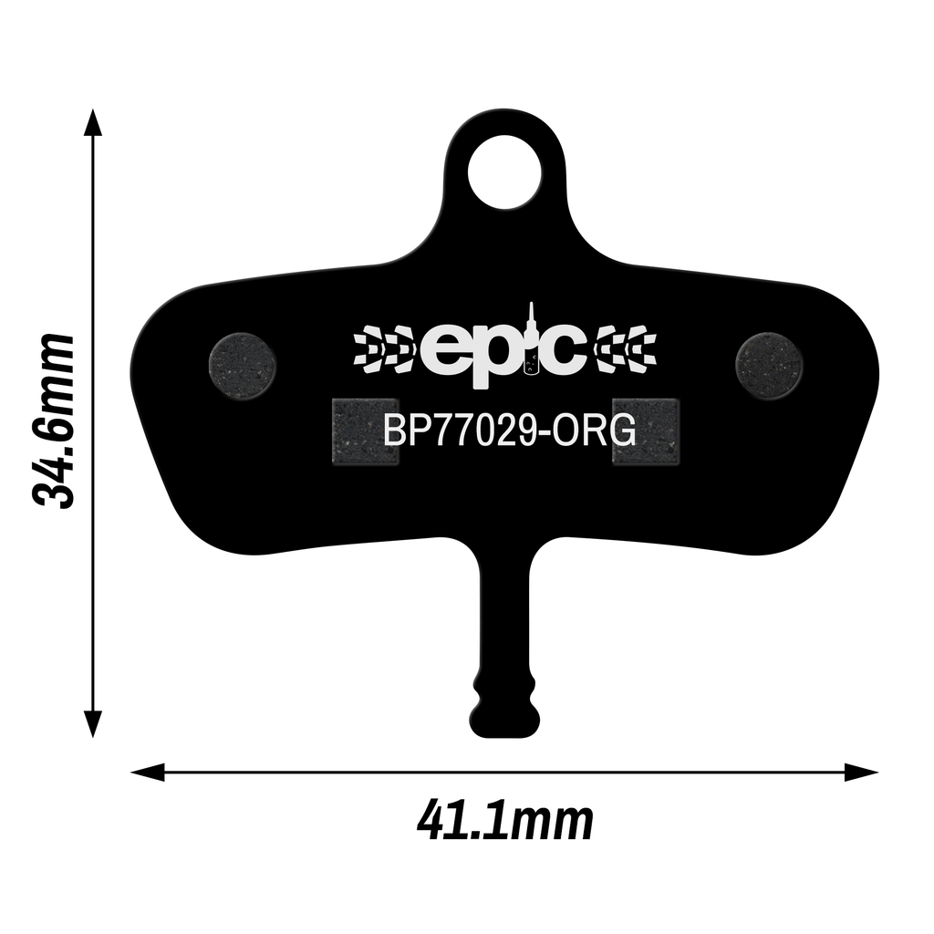 Epic Avid Code (2007-2010) Disc Brake Pads Dimensions Size mm