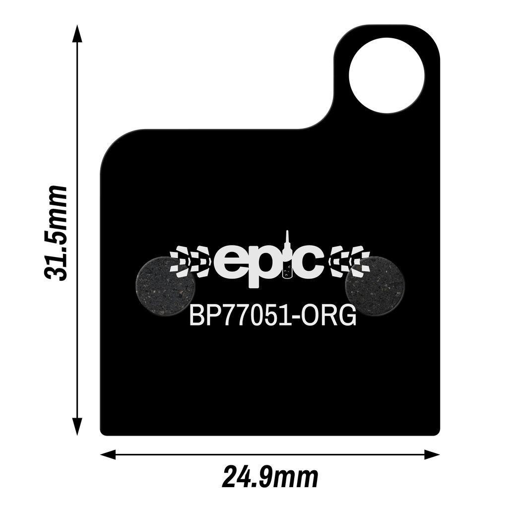 Epic Giant MPH 2 / MPH 3 Disc Brake Pads dimensions sizes