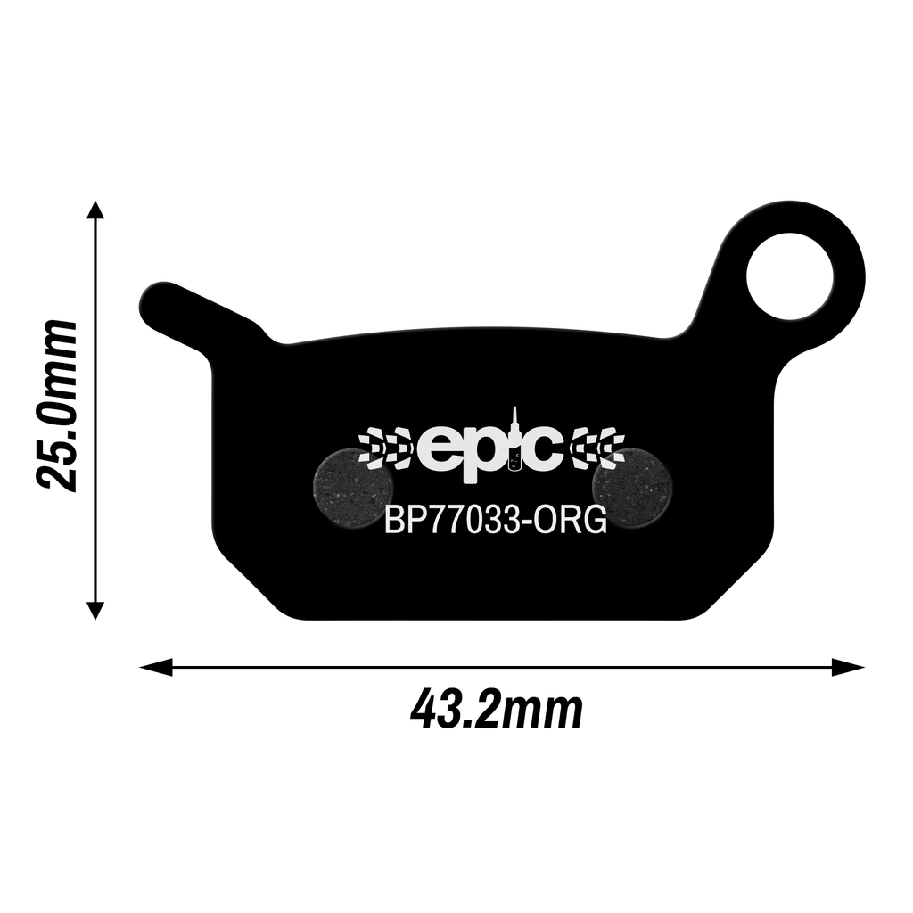 Epic Formula 4 Racing / B4 Disc Brake Pads Dimensions Size mm