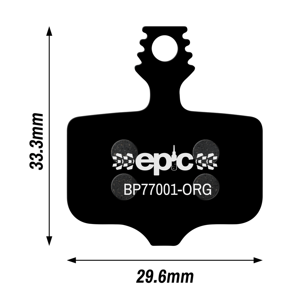 Epic SRAM Level / DB / Red / Rival / Force / XX Disc Brake Pads Dimensions Size mm