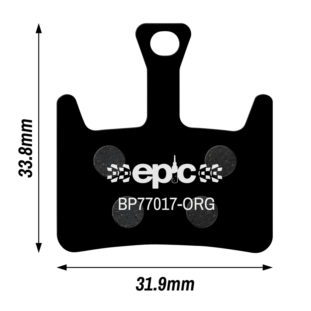 Epic Hayes Prime Pro / Prime Expert / Prime Comp Disc Brake Pads Dimensions Sizes mm