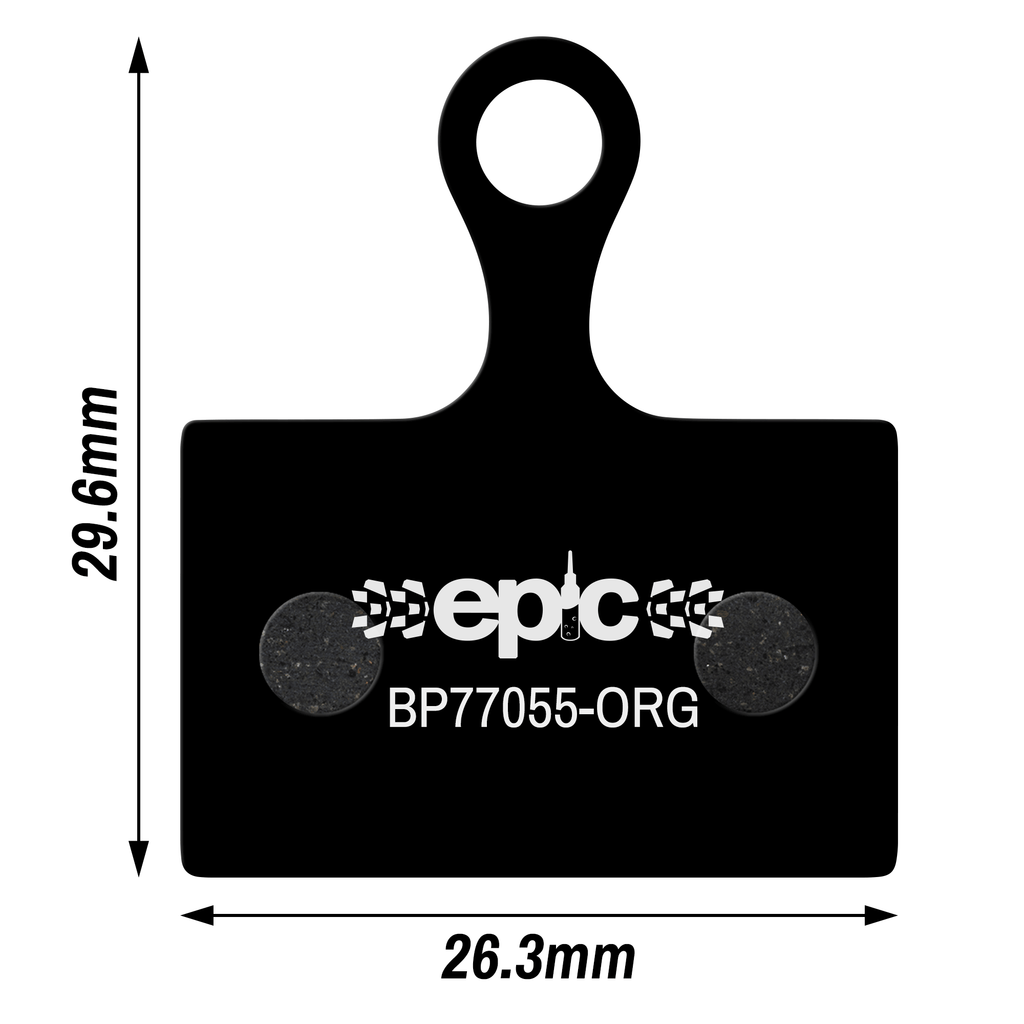 Shimano K02S / K02TI / K03S / K03TI / K04S / K04S-MX / K04TI / K04TI-MX / K05S / K05S-RX / K05TI / K05TI-RX disc brake pads - size dimensions