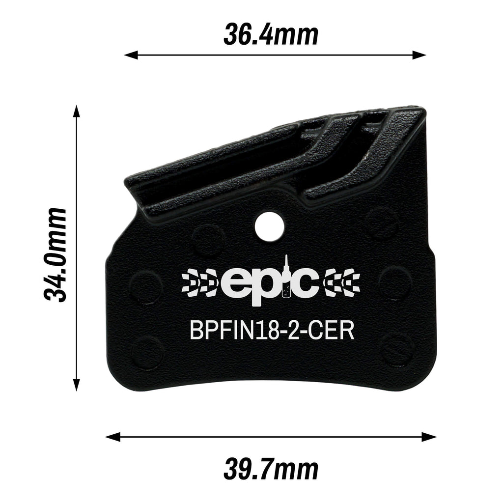 Shimano N04C / N04C-MF Compatible Finned Disc Brake Pads with Cooling Fins Brake Pad Dimensions Size