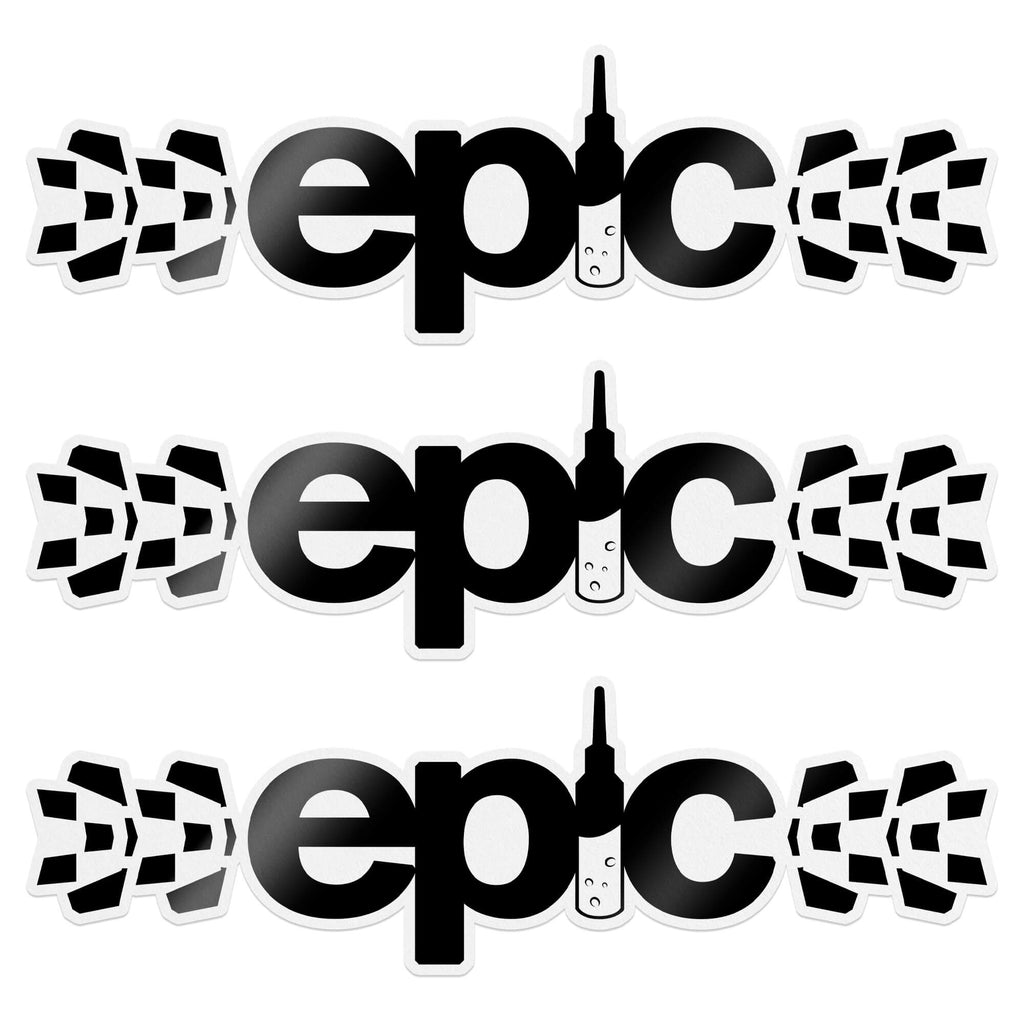 Epic Bleed Solutions Epic logo sticker die-cut, black and white, vinyl