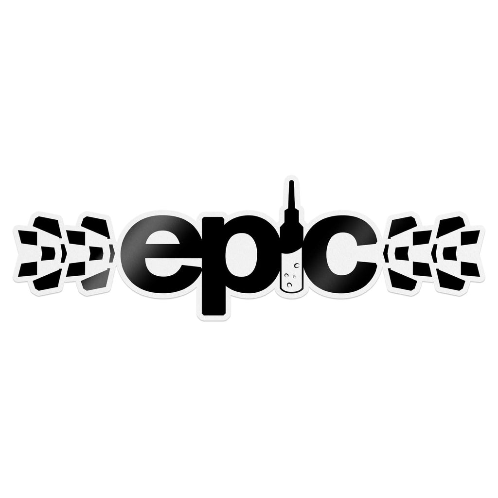 Epic Bleed Solutions Epic logo sticker die-cut, black and white, vinyl