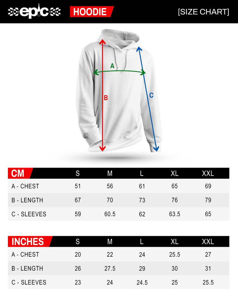 hoodie size chart epic bleed solutions
