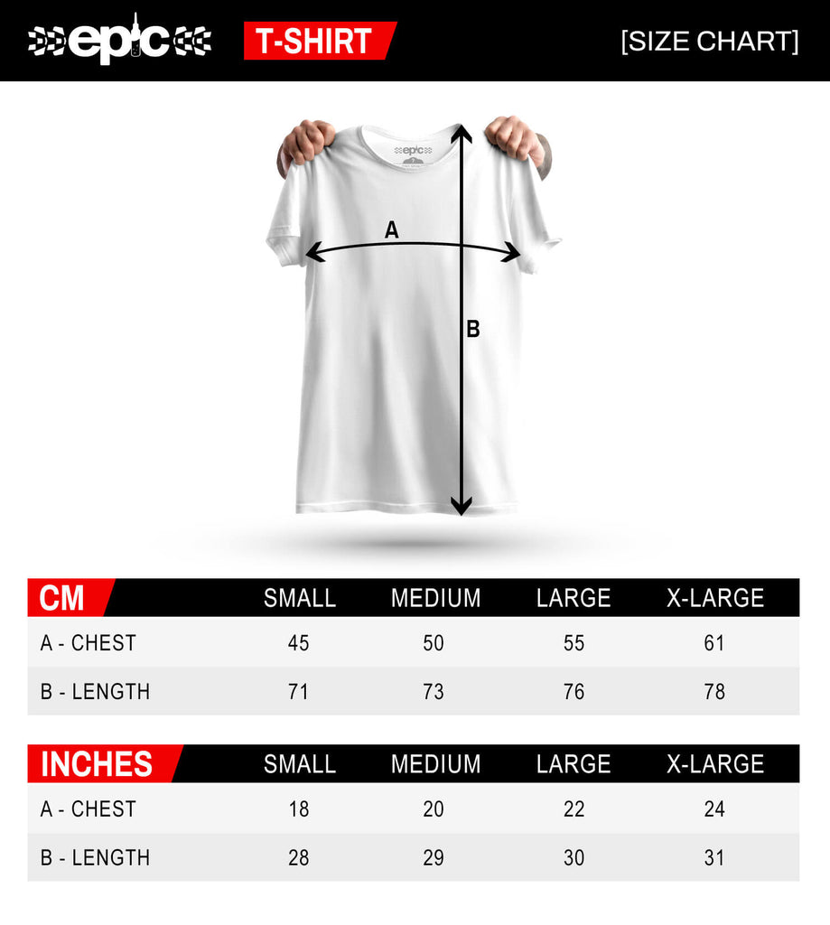epic bleed solutions cycling t-shirts size guide