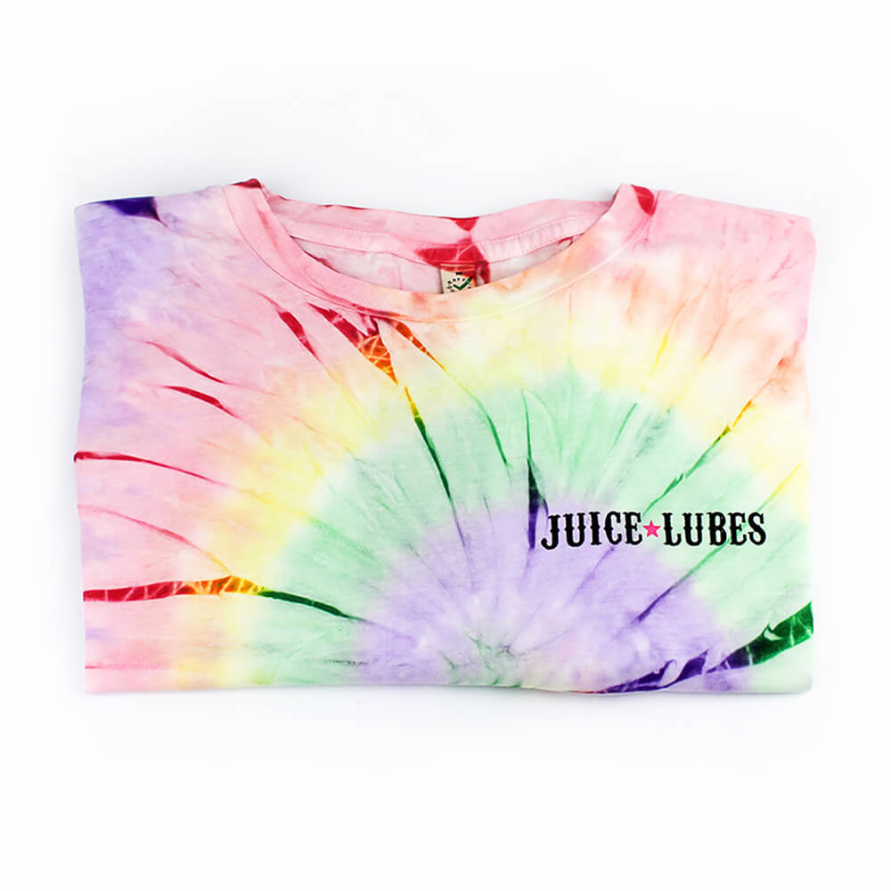 Juice Lubes Logo T-Shirt - Tie-Dye folded