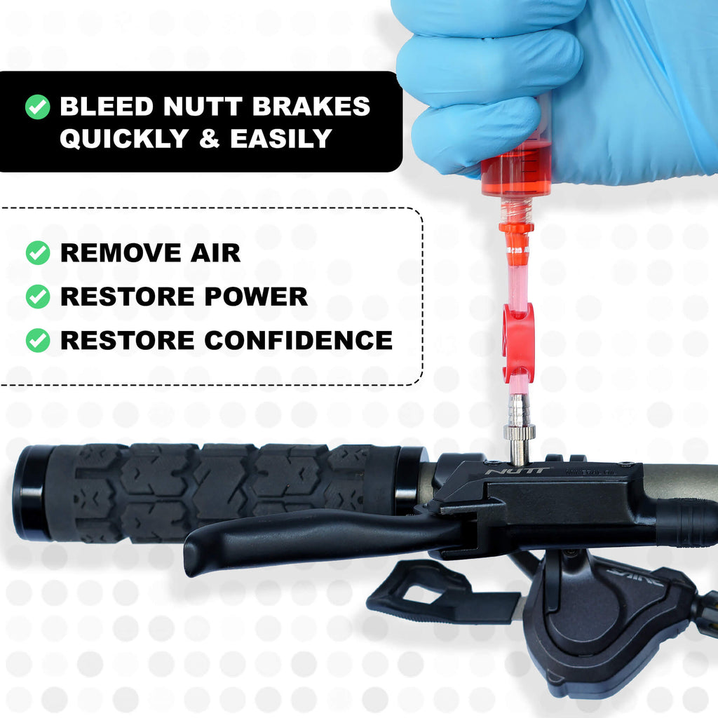 Nutt Bleed Kit - Bleeding Nutt Brake Lever with bleed syringe and mineral oil