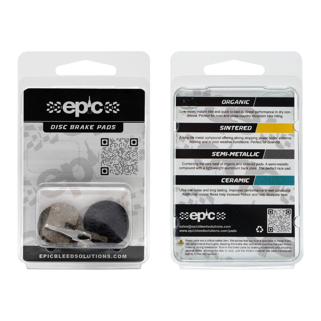 Epic Promax Q3 / DSK-913 / Decipher / Orange / Render Disc Brake Pads Retail Packaging