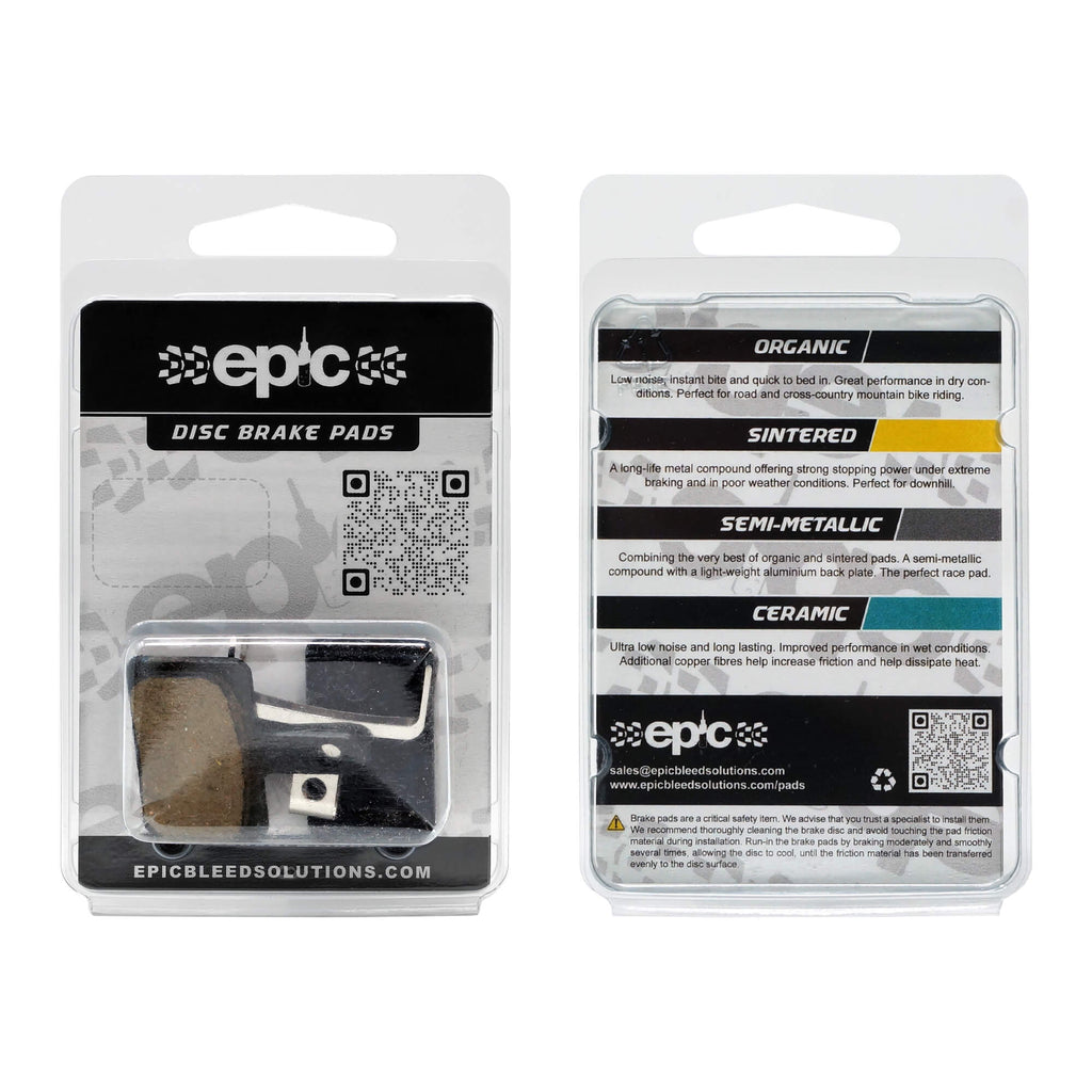 Epic Shimano Altus / Alivio / Acera / Deore / LX Disc Brake Pads Packaging