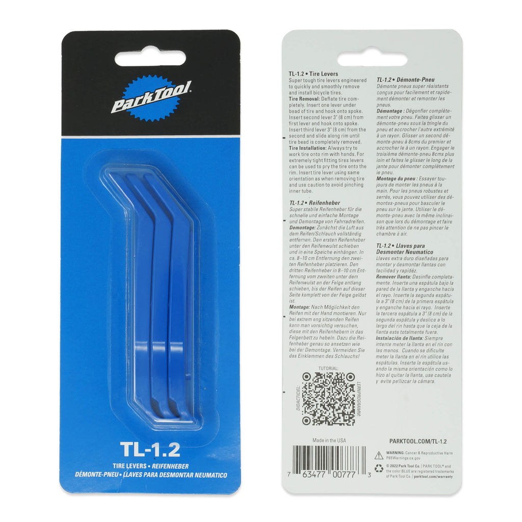 Park Tool Tyre Lever Set (TL-1.2) Packaging front and back card