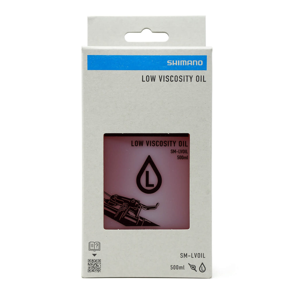 Shimano Low Viscosity Mineral Oil (SM-LVOIL) 500ml Box Packaging Front
