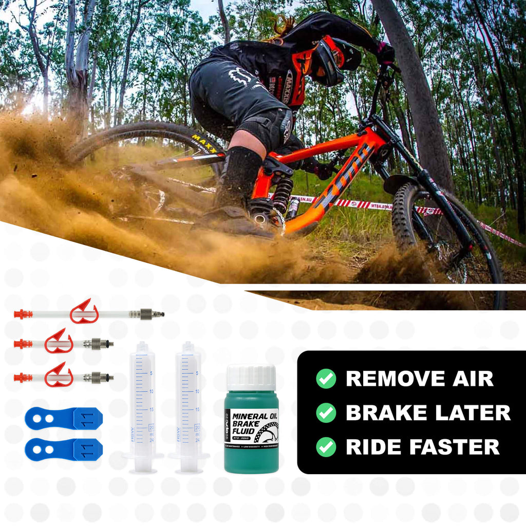 SRAM Maven Bleed Kit & Mineral Oil Brake Fluid - Epic Bleed Solutions. Remove air, brake later, ride faster