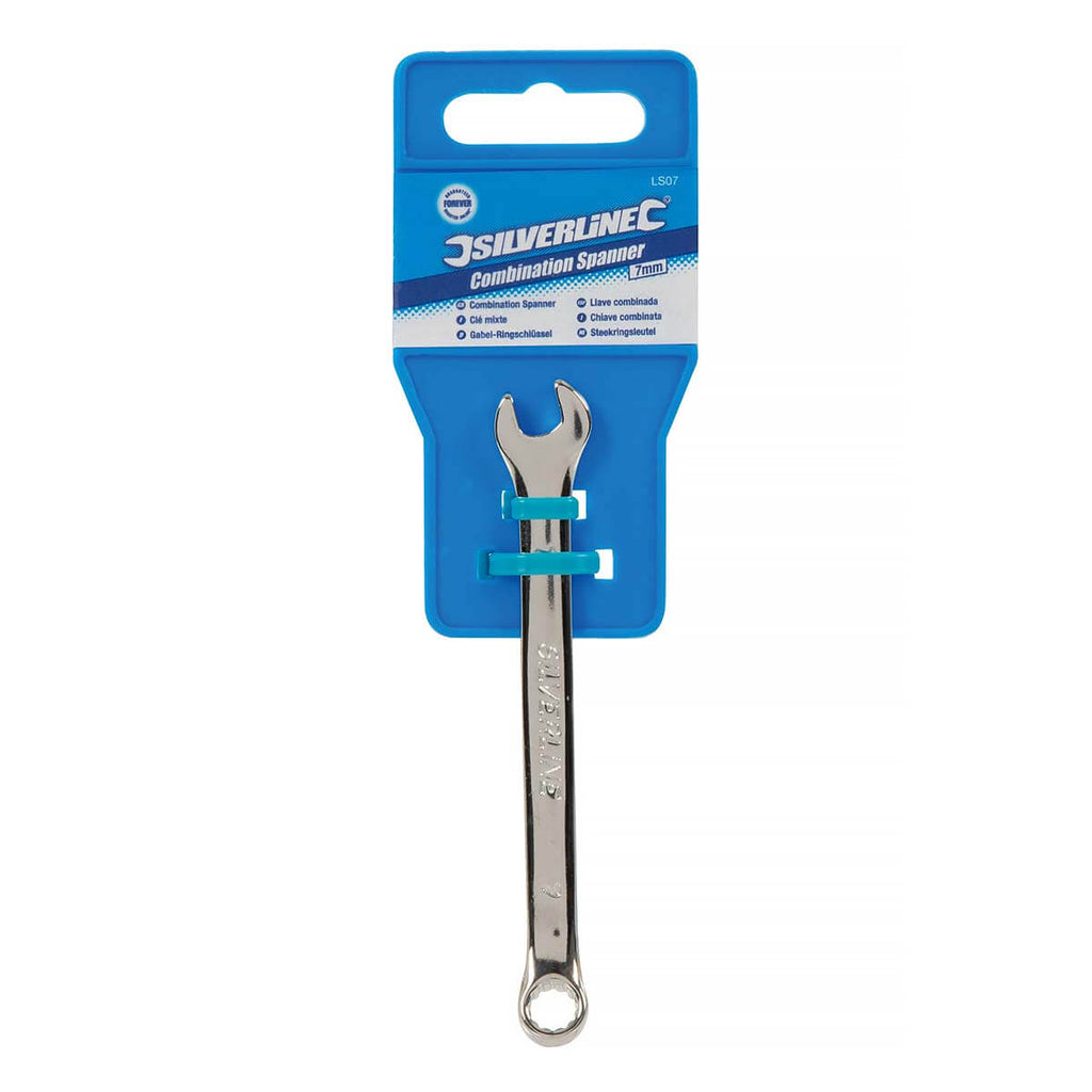 7mm combination spanner silverline packaging